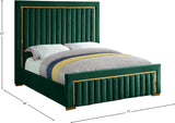 Dolce Velvet / Engineered Wood / Metal / Foam Contemporary Green Velvet Queen Bed (3 Boxes) - 73" W x 88" D x 63.5" H