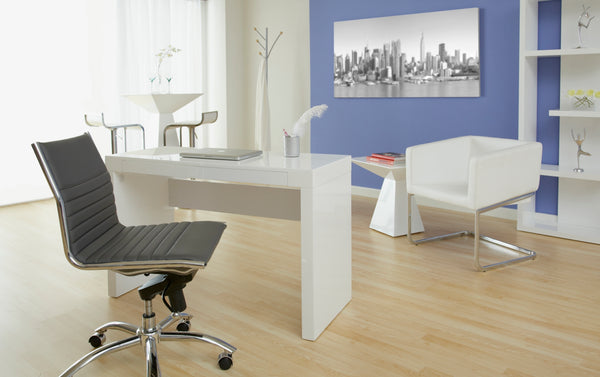 Dirk Low Back Office Chair w/o Armrests in Gray with Chromed Steel Base