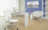 Axel Low Back Office Chair in White with Aluminum Base