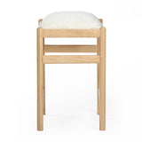 Union Home Dove Counter Stool Natural Oil Finish FSC Certified Oak Wood, Boucle 