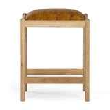 Union Home Dove Counter Stool Natural Oil Finish FSC Certified Oak Wood, Leather