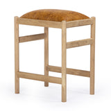 Union Home Dove Counter Stool Natural Oil Finish FSC Certified Oak Wood, Leather