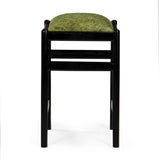 Union Home Dove Counter Stool Charcoal Oil Finish Plantation Grown Hardwood, Leather