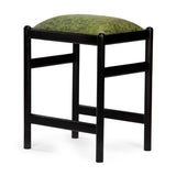 Union Home Dove Counter Stool Charcoal Oil Finish Plantation Grown Hardwood, Leather