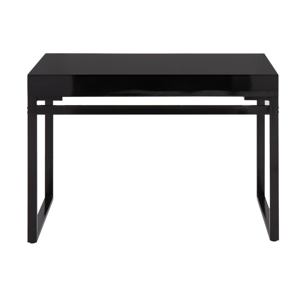 Drift Contemporary Desk in Black Steel and Black Wood by LumiSource