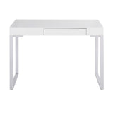 Drift Contemporary Desk in White Steel and White Wood by LumiSource