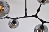 Bethel Matte Black Chandelier in Metal & Glass