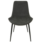 Duke Industrial Dining Chair in Black and Grey Fabric by LumiSource - Set of 2