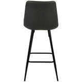 Durango 26" Contemporary Counter Stool in Black with Grey Vintage Faux Leather by LumiSource - Set of 2
