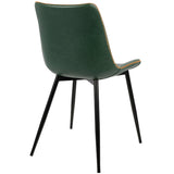 Durango Industrial Dining Chair in Black with Green Vintage Faux Leather by LumiSource - Set of 2