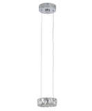 Bethel Chrome LED Single Pendant Lighting in Metal & Crystal