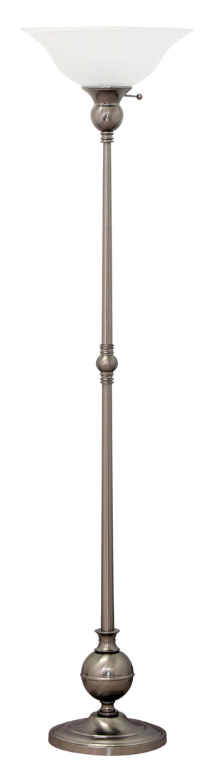 Essex 69" torchiere floor lamp in satin nickel