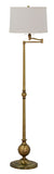 Essex 61" swing arm floor lamp in antique brass