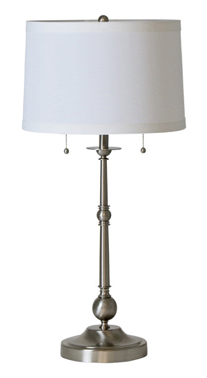 Essex 30" twin pull table lamp in satin nickel