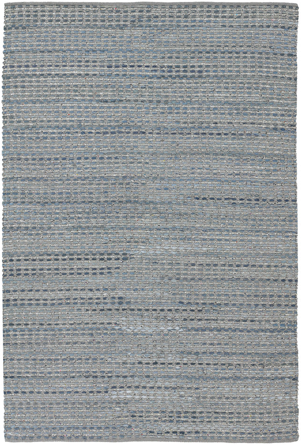 Chandra Rugs Easton 60% Cotton + 40% Foil Hand-Woven Contemporary Reversible Rug Blue 7'9 x 10'6