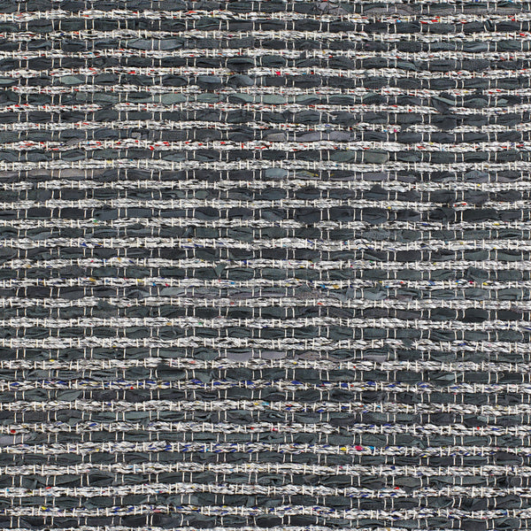 Chandra Rugs Easton 55% Leather + 35% Foil + 10% Cotton Hand-Woven Contemporary Reversible Rug Blue/Grey 7'9 x 10'6