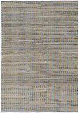 Chandra Rugs Easton 60% Cotton + 40% Jute Hand-Woven Contemporary Reversible Rug Blue/Tan/Grey 7'9 x 10'6