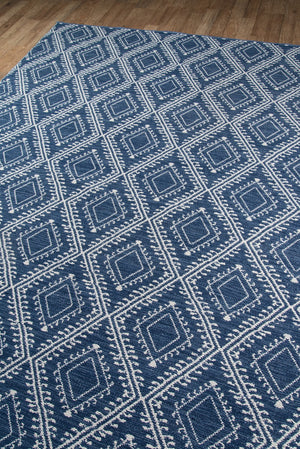 Momeni Erin Gates Easton EAS-1 Hand Woven Contemporary Geometric Indoor/Outdoor Area Rug Navy 8'6" x 11'6" EASTOEAS-1NVY86B6