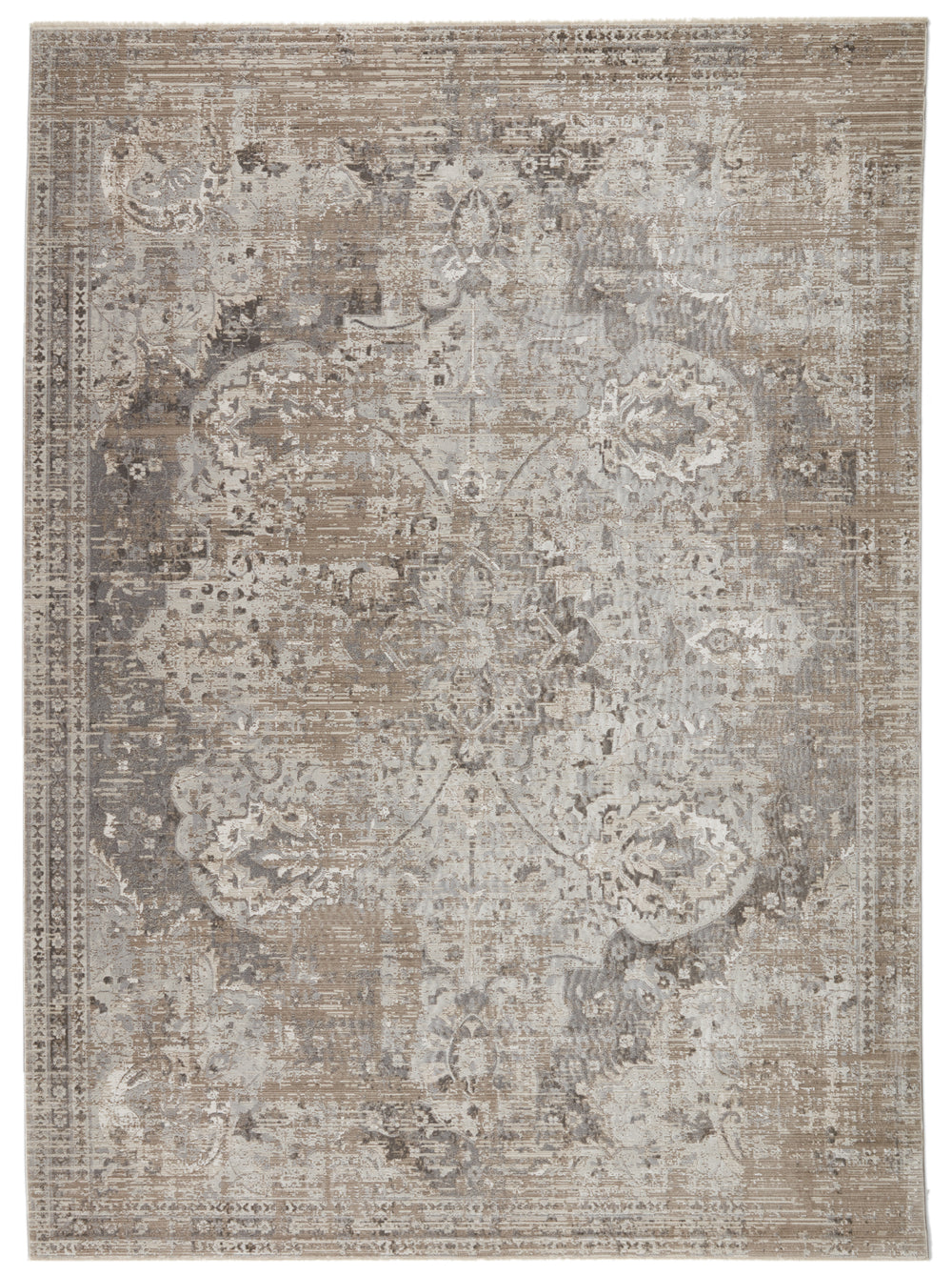 Jaipur Living En Blanc Collection EBC04 Ginevra 60% Shrink Polyester 40% Viscose Machine Made Transitional Medallion Rug RUG148926