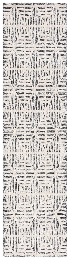 Safavieh Ebony 110 Antique Hand Tufted Rug Black / Ivory EBN110Z-6SQ