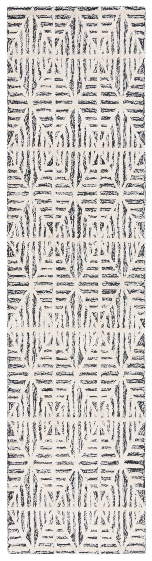 Safavieh Ebony 110 Antique Hand Tufted Rug Black / Ivory EBN110Z-6SQ