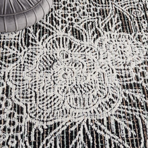 Safavieh Ebony 114 Antique Hand Tufted Rug Black / Ivory EBN114Z-8