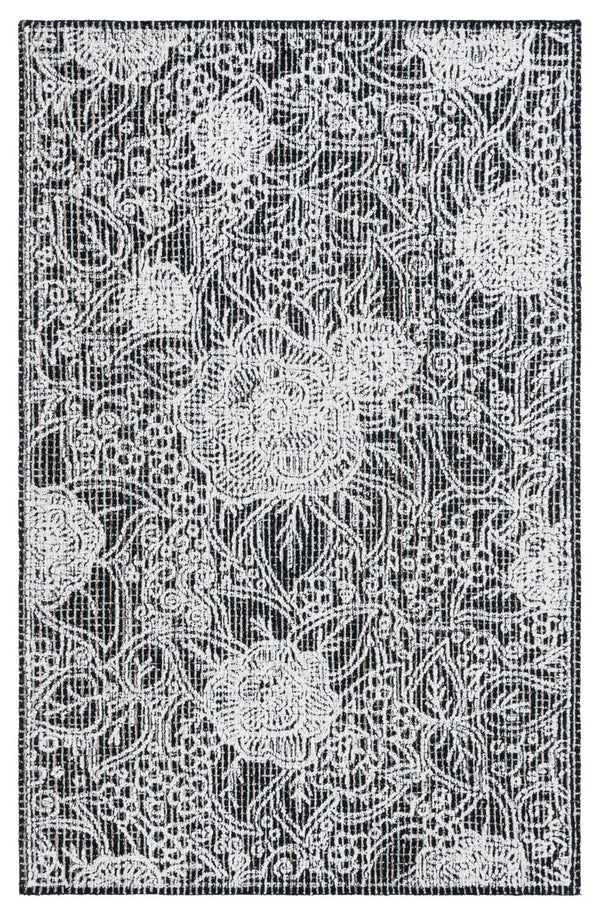 Safavieh Ebony 114 Antique Hand Tufted Rug Black / Ivory EBN114Z-8