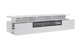 Taylor Tv Unit High Gloss White With Gray Glass Middle Drawer 2 Middle Drawers And 2 Side Drawer...