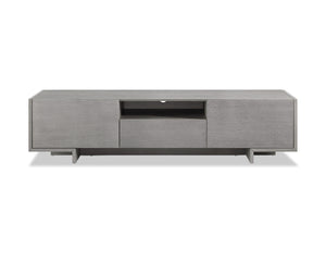 Noah Tv Unit One Middle Drawer And 2 Lid Doors On The Sides All In Grey Oak Veneer
