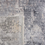 Eclipse 100 Eclipse 128 Contemporary Power Loomed 80% Viscose & 20% Acrylic Rug in Grey, Beige 9ft x 13ft