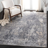 Eclipse 100 Eclipse 128 Contemporary Power Loomed 80% Viscose & 20% Acrylic Rug in Grey, Beige 9ft x 13ft