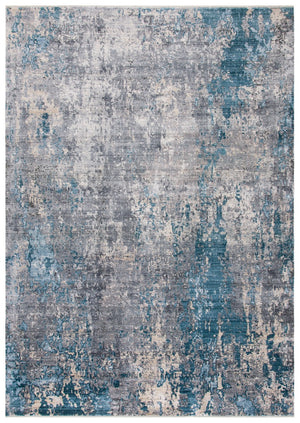 Eclipse 100 Eclipse 128 Contemporary Power Loomed 80% Viscose & 20% Acrylic Rug Grey / Blue