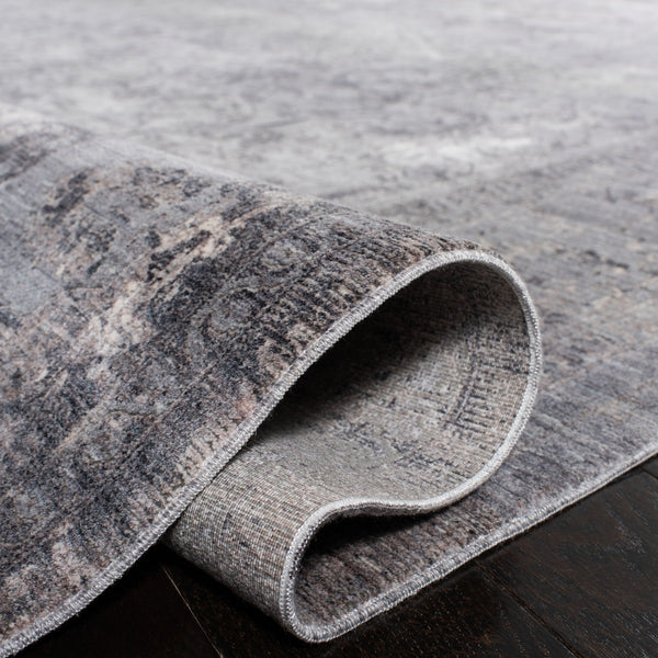 Eclipse 100 Eclipse 134 Transitional Power Loomed 80% Viscose & 20% Acrylic Rug Grey / Charcoal