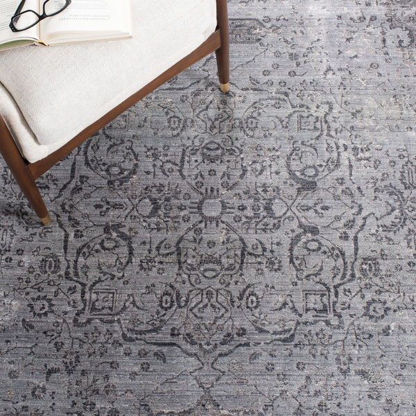 Eclipse 100 Eclipse 134 Transitional Power Loomed 80% Viscose & 20% Acrylic Rug Grey / Charcoal
