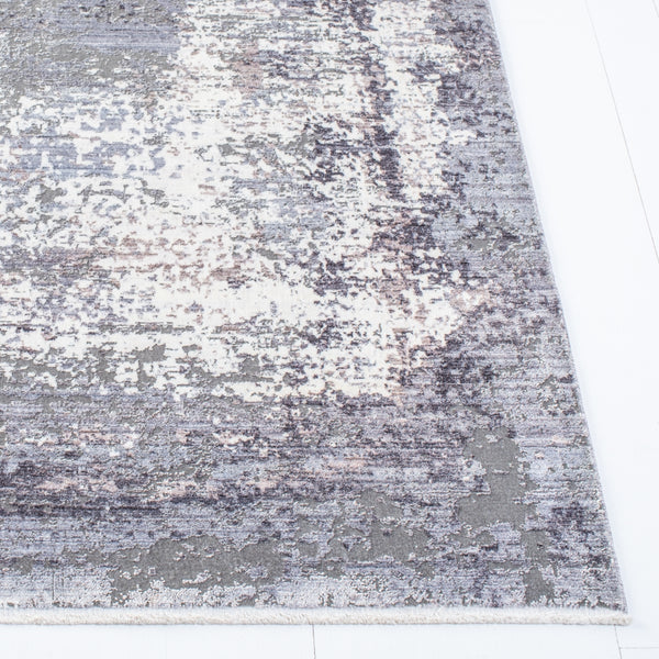 Eclipse 100 Eclipse 155 Contemporary Power Loomed 80% Viscose & 20% Acrylic Rug in Charcoal, Grey 9ft x 13ft