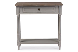Baxton Studio Edouard French Provincial Style White Wash Distressed Two-tone 1-drawer Console Table