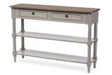 Baxton Studio Edouard French Provincial Style White Wash Distressed Two-tone 2-drawer Console Table