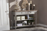 Baxton Studio Edouard French Provincial Style White Wash Distressed Two-tone 2-drawer Console Table