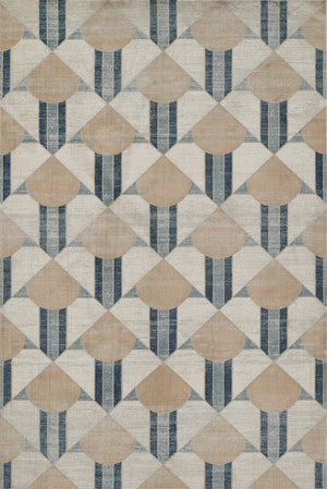 Momeni Edition EDI-1 Machine Made Contemporary Geometric Indoor Area Rug Blue 8'11" x 12'6" EDITIEDI-1BLU8BC6