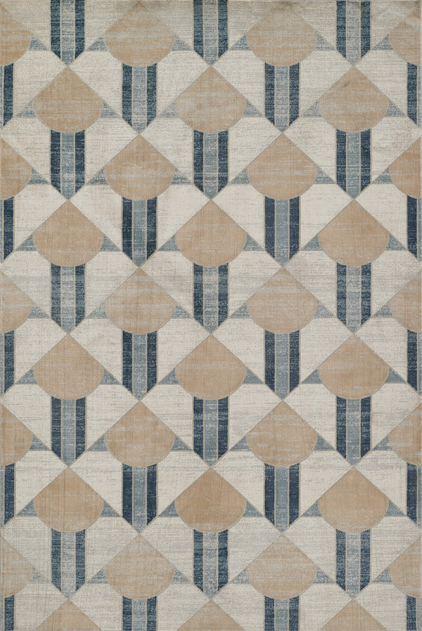 Momeni Edition EDI-1 Machine Made Contemporary Geometric Indoor Area Rug Blue 8'11" x 12'6" EDITIEDI-1BLU8BC6