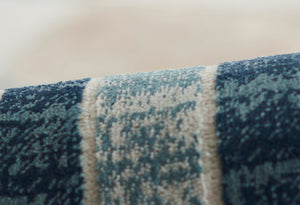 Momeni Edition EDI-1 Machine Made Contemporary Geometric Indoor Area Rug Blue 8'11" x 12'6" EDITIEDI-1BLU8BC6