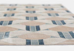 Momeni Edition EDI-1 Machine Made Contemporary Geometric Indoor Area Rug Blue 8'11" x 12'6" EDITIEDI-1BLU8BC6