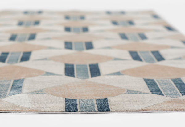 Momeni Edition EDI-1 Machine Made Contemporary Geometric Indoor Area Rug Blue 8'11" x 12'6" EDITIEDI-1BLU8BC6