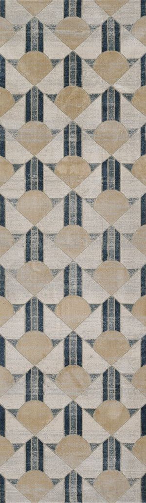 Momeni Edition EDI-1 Machine Made Contemporary Geometric Indoor Area Rug Blue 8'11" x 12'6" EDITIEDI-1BLU8BC6