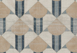 Momeni Edition EDI-1 Machine Made Contemporary Geometric Indoor Area Rug Blue 8'11" x 12'6" EDITIEDI-1BLU8BC6