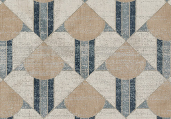 Momeni Edition EDI-1 Machine Made Contemporary Geometric Indoor Area Rug Blue 8'11" x 12'6" EDITIEDI-1BLU8BC6