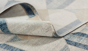 Momeni Edition EDI-1 Machine Made Contemporary Geometric Indoor Area Rug Blue 8'11" x 12'6" EDITIEDI-1BLU8BC6