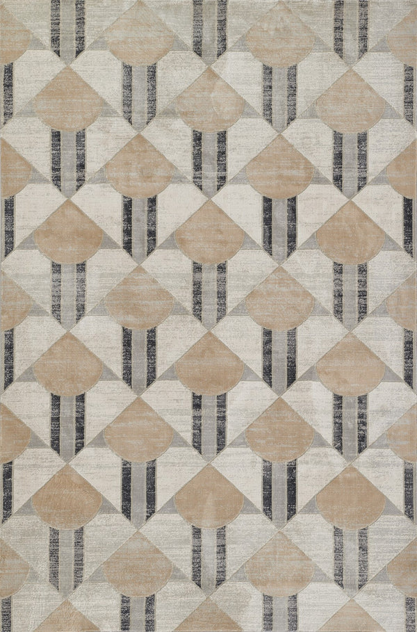 Momeni Edition EDI-1 Machine Made Contemporary Geometric Indoor Area Rug Charcoal 8'11" x 12'6" EDITIEDI-1CHR8BC6
