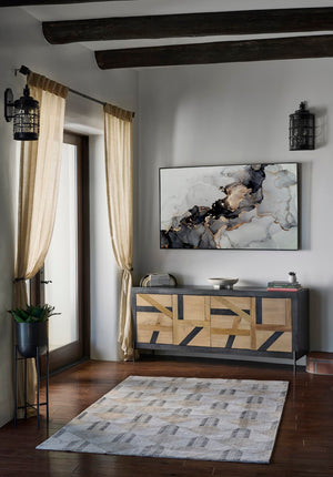 Momeni Edition EDI-1 Machine Made Contemporary Geometric Indoor Area Rug Charcoal 8'11" x 12'6" EDITIEDI-1CHR8BC6