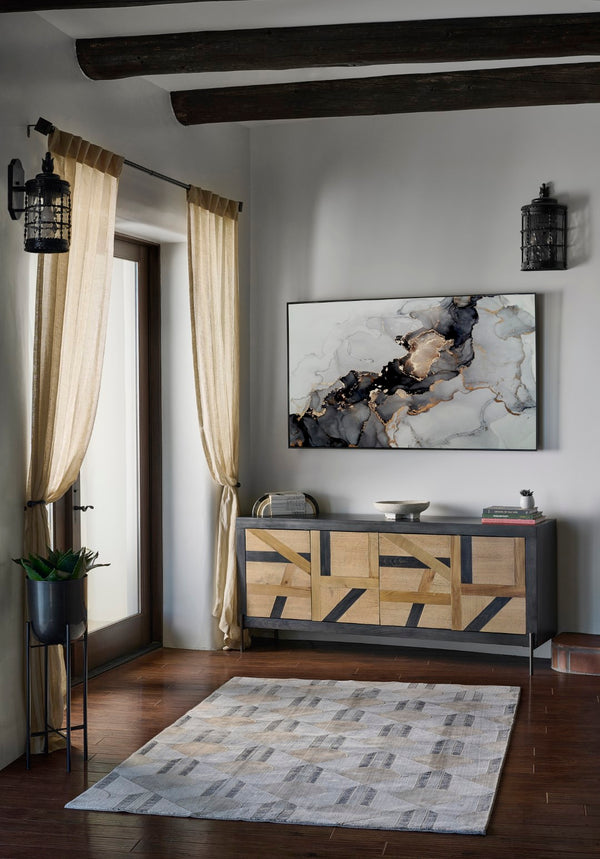 Momeni Edition EDI-1 Machine Made Contemporary Geometric Indoor Area Rug Charcoal 8'11" x 12'6" EDITIEDI-1CHR8BC6